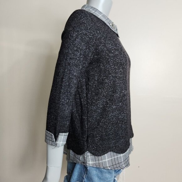 Faith and Joy Jeweled Collar Crewneck Sweater Blouse Top Size S NWOT - Picture 5 of 11